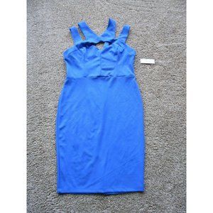 New Premier Amour Strappy Knee Length size 16 Fit Dress Cobalt‎ Blue Cocktail!